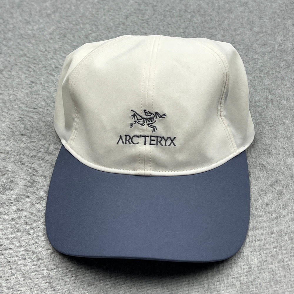 Arc'teryx Bird Word Cap Adult S/M White Blue Embroidered Gorpcore Strap Back Hat